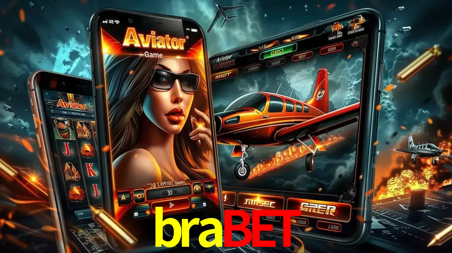 O popular jogo de apostas Aviator exibido em vários celulares e tablets, mostrando a interface emocionante e a ação de voo disponíveis para jogar agora no brabet.