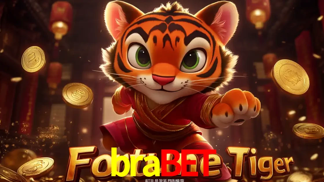 O carismático mascote do jogo de slot Fortune Tiger, um tigre fofo em pose de artes marciais, pronto para trazer sorte e multiplicadores de ganhos no cassino online brabet.