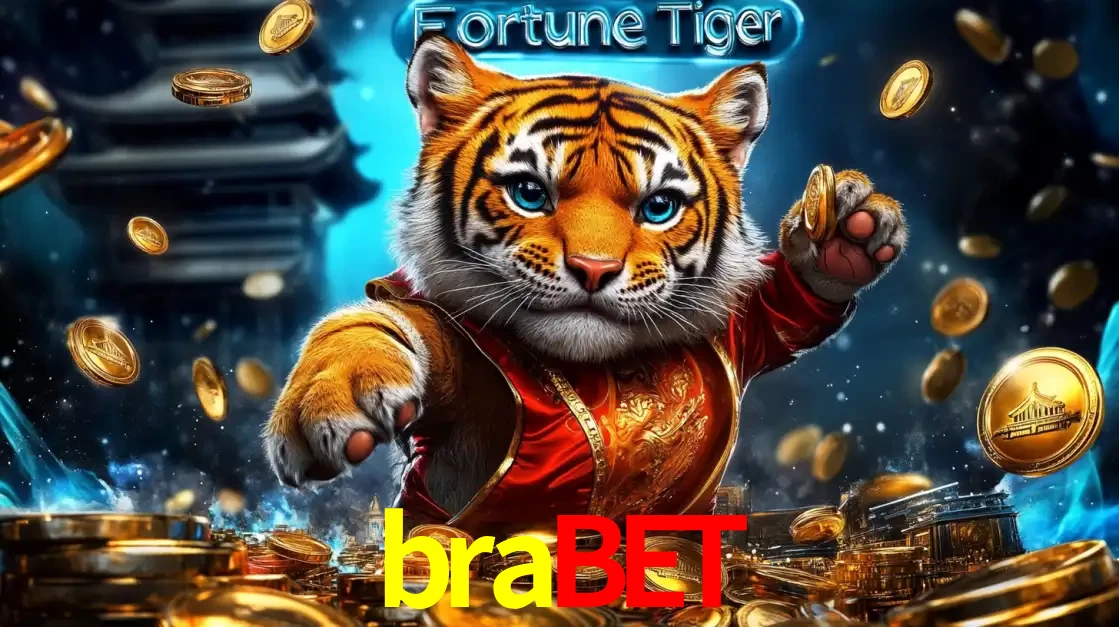 Imagem promocional do jogo de slot Fortune Tiger, com um tigre majestoso em traje tradicional cercado por uma fortuna em moedas de ouro, disponível agora no cassino brabet.
