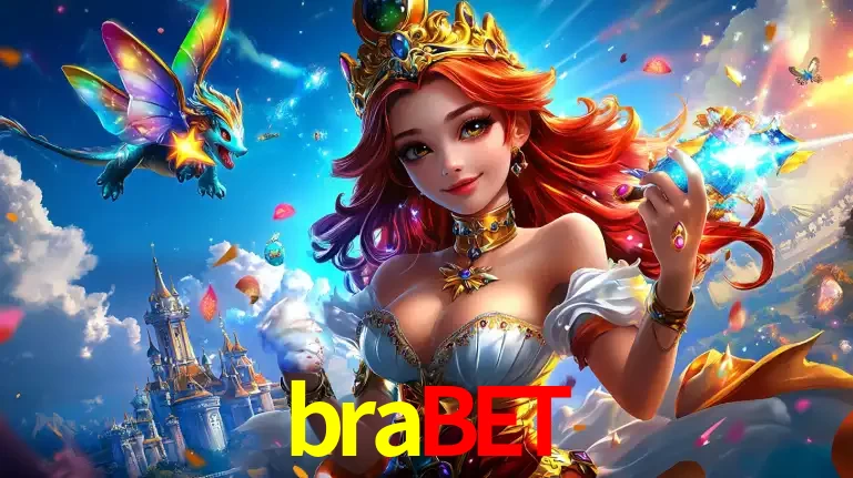 A princesa de um reino de fantasia mágico, com seu pequeno dragão, apresentando um mundo de prêmios encantados nos jogos de caça-níqueis do cassino brabet.